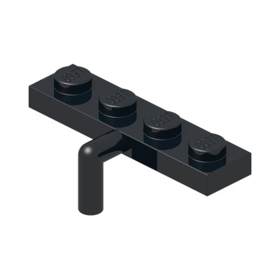 PLATE 1X4 W. REV. HOOK · LEGO 6172997 (réf. BrickLink 30043) · Black (réf. BrickLink Black)