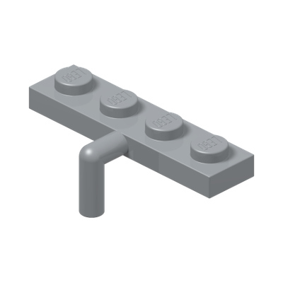 PLATE 1X4 W. REV. HOOK · Medium Stone Grey (réf. BrickLink Light Bluish Gray)