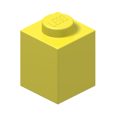 BRICK 1X1 · Cool Yellow (réf. BrickLink Bright Light Yellow)