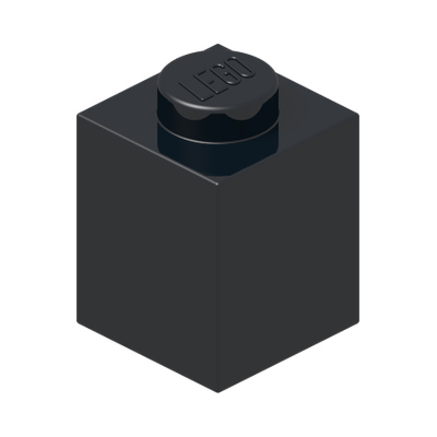 BRICK 1X1 · Black (réf. BrickLink Black)