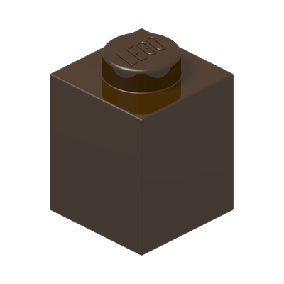BRICK 1X1 · Dark Brown (réf. BrickLink Dark Brown)