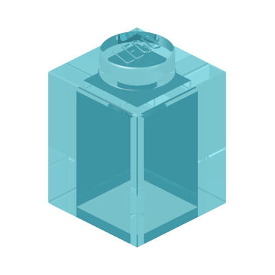 Brick 1 x 1 · Couleur BrickLink : Trans-Light Blue