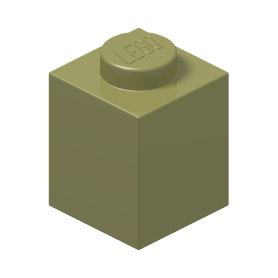 BRICK 1X1 · Olive Green (réf. BrickLink Olive Green)