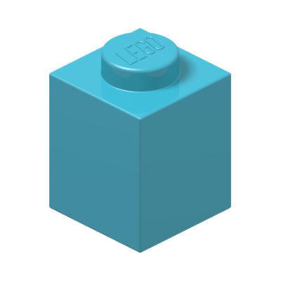BRICK 1X1 · Medium Azur (réf. BrickLink Medium Azure)