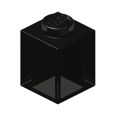 BRICK 1X1 · Transparent Black (réf. BrickLink Trans-Black (2023))