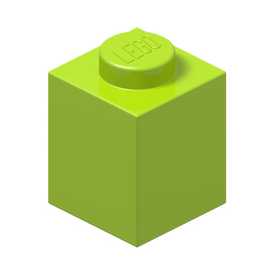 BRICK 1X1 · Bright Yellowish Green (réf. BrickLink Lime)