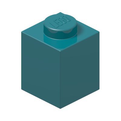 BRICK 1X1 · Bright Bluish Green (réf. BrickLink Dark Turquoise)