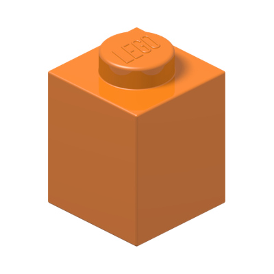 BRICK 1X1 · Bright Orange (réf. BrickLink Orange)
