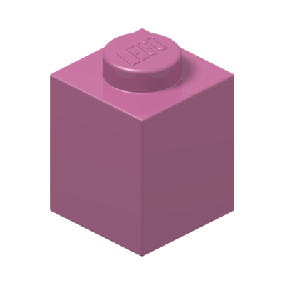 BRICK 1X1 · Bright Purple (réf. BrickLink Dark Pink)