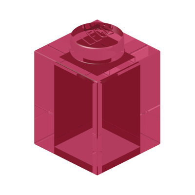 Brick 1 x 1 · Tr.medium Reddish Violet (réf. BrickLink Trans-Dark Pink)