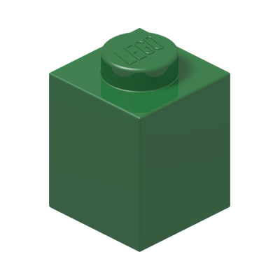 BRICK 1X1 · Dark Green (réf. BrickLink Green)