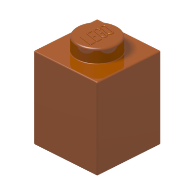BRICK 1X1 · Dark Orange (réf. BrickLink Dark Orange)