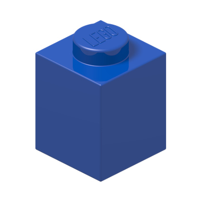 BRICK 1X1 · Bright Blue (réf. BrickLink Blue)