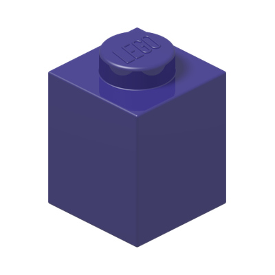 BRICK 1X1 · Medium Lilac (réf. BrickLink Dark Purple)