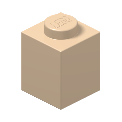 BRICK 1X1 · Light Nougat (réf. BrickLink Light Nougat)