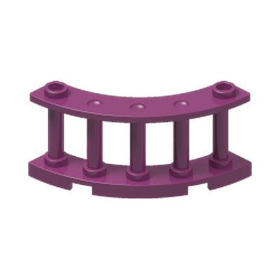 Fence 4 x 4 x 2 Quarter Round Spindled with 2 Studs · LEGO 6058749 (réf. BrickLink 30056) · Couleur BrickLink : Magenta