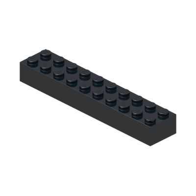 BRICK 2X10 · Black (réf. BrickLink Black)