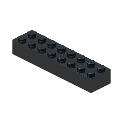 Brick 2 x 8 · Couleur BrickLink : Black