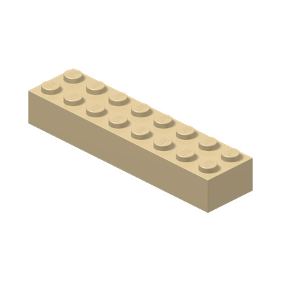 BRICK 2X8 · Brick Yellow (réf. BrickLink Tan)