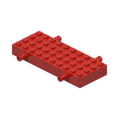 Brick, Modified 4 x 10 with 4 Pins · Réf. BrickLink 30076 · Couleur BrickLink : Red