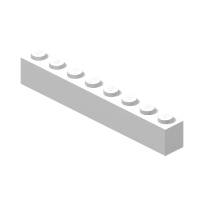 BRICK 1X8 · LEGO 300801 (réf. BrickLink 3008) · White (réf. BrickLink White)