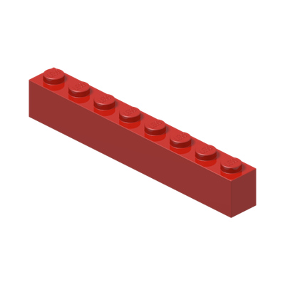 BRICK 1X8 · Bright Red (réf. BrickLink Red)