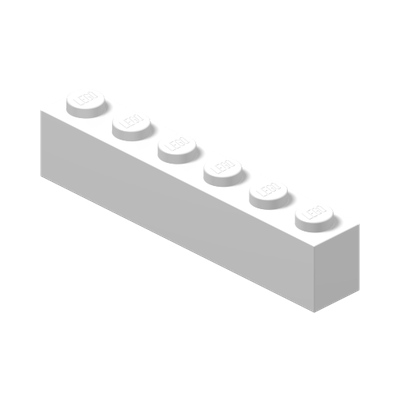 BRICK 1X6 · LEGO 300901 (réf. BrickLink 3009) · White (réf. BrickLink White)