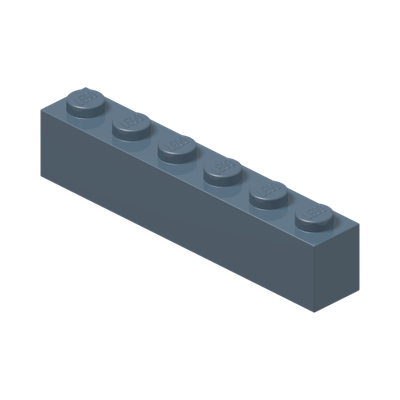BRICK 1X6 · Sand Blue (réf. BrickLink Sand Blue)