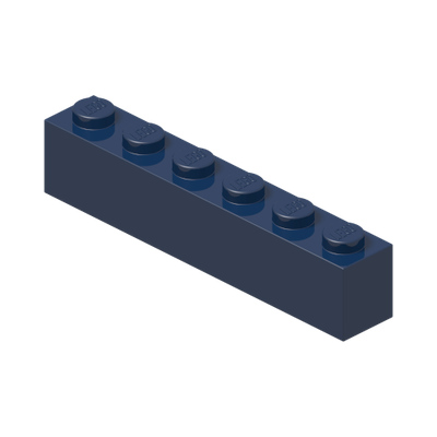 BRICK 1X6 · Earth Blue (réf. BrickLink Dark Blue)