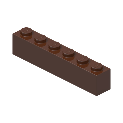 BRICK 1X6 · Reddish Brown (réf. BrickLink Reddish Brown)