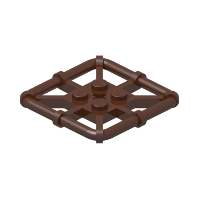 Plate, Modified 2 x 2 with Bar Frame Square · LEGO 6022098 (réf. BrickLink 30094) · Couleur BrickLink : Reddish Brown