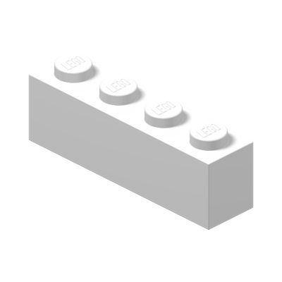 BRICK 1X4 · LEGO 301001 (réf. BrickLink 3010) · White (réf. BrickLink White)