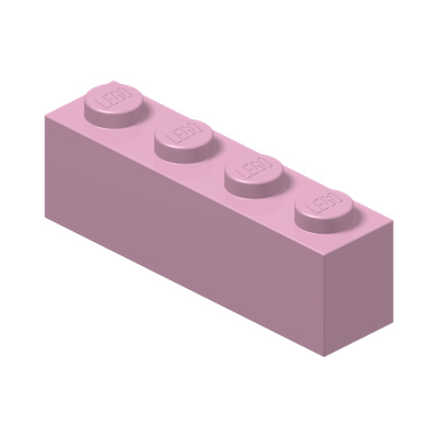 BRICK 1X4 · Light Purple (réf. BrickLink Bright Pink)