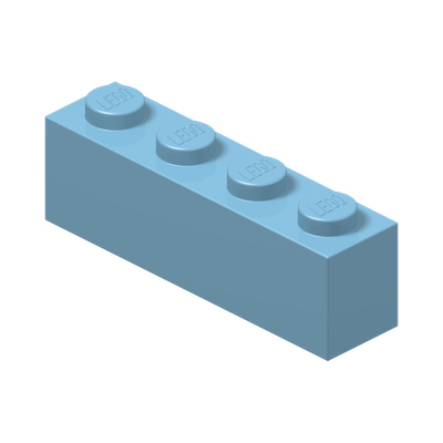 BRICK 1X4 · Light Royal Blue (réf. BrickLink Bright Light Blue)