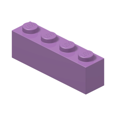 BRICK 1X4 · Medium Lavender (réf. BrickLink Medium Lavender)