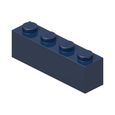 BRICK 1X4 · Earth Blue (réf. BrickLink Dark Blue)