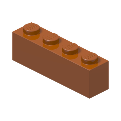 BRICK 1X4 · Dark Orange (réf. BrickLink Dark Orange)
