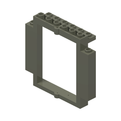 Door, Frame 2 x 8 x 6 Swivel with Bottom Notches · LEGO 4106966 (réf. BrickLink 30101) · Couleur BrickLink : Dark Gray