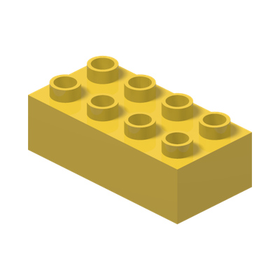 DUPLO BRICK 2X4 · Bright Yellow (réf. BrickLink Yellow)