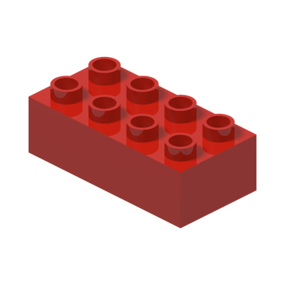 DUPLO BRICK 2X4 · Bright Red (réf. BrickLink Red)