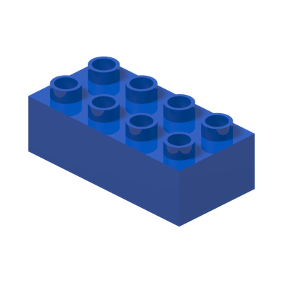 DUPLO BRICK 2X4 · Bright Blue (réf. BrickLink Blue)