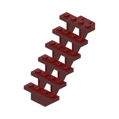 Stairs 7 x 4 x 6 Straight Open · LEGO 4581277 (réf. BrickLink 30134) · Couleur BrickLink : Dark Red