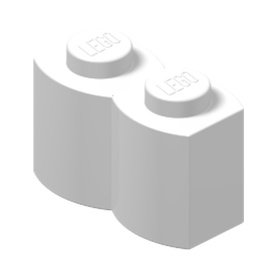 PALISADE BRICK 1X2 · LEGO 6059185 (réf. BrickLink 30136) · White (réf. BrickLink White)