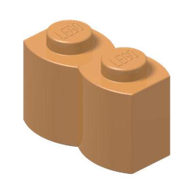 PALISADE BRICK 1X2 · Medium Nougat (réf. BrickLink Medium Nougat)