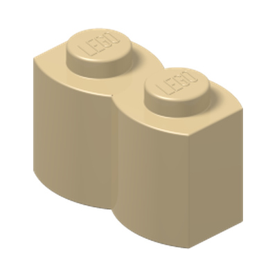 PALISADE BRICK 1X2 · Brick Yellow (réf. BrickLink Tan)