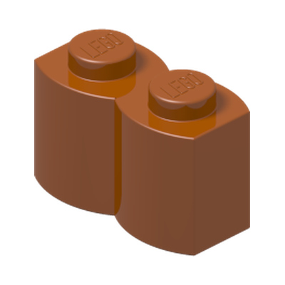 PALISADE BRICK 1X2 · Dark Orange (réf. BrickLink Dark Orange)