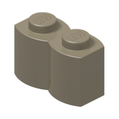 PALISADE BRICK 1X2 · Sand Yellow (réf. BrickLink Dark Tan)