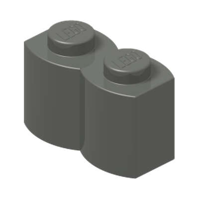 PALISADE BRICK 1X2 · Dark Stone Grey (réf. BrickLink Dark Bluish Gray)