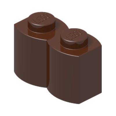 PALISADE BRICK 1X2 · Reddish Brown (réf. BrickLink Reddish Brown)