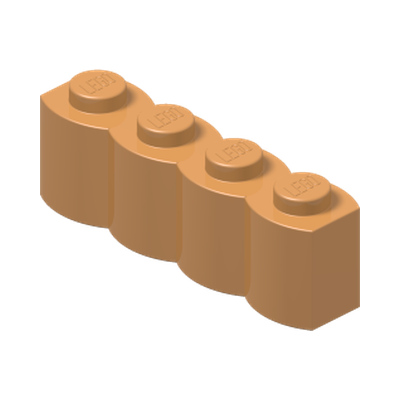 PALISADE BRICK 1X4 · Medium Nougat (réf. BrickLink Medium Nougat)